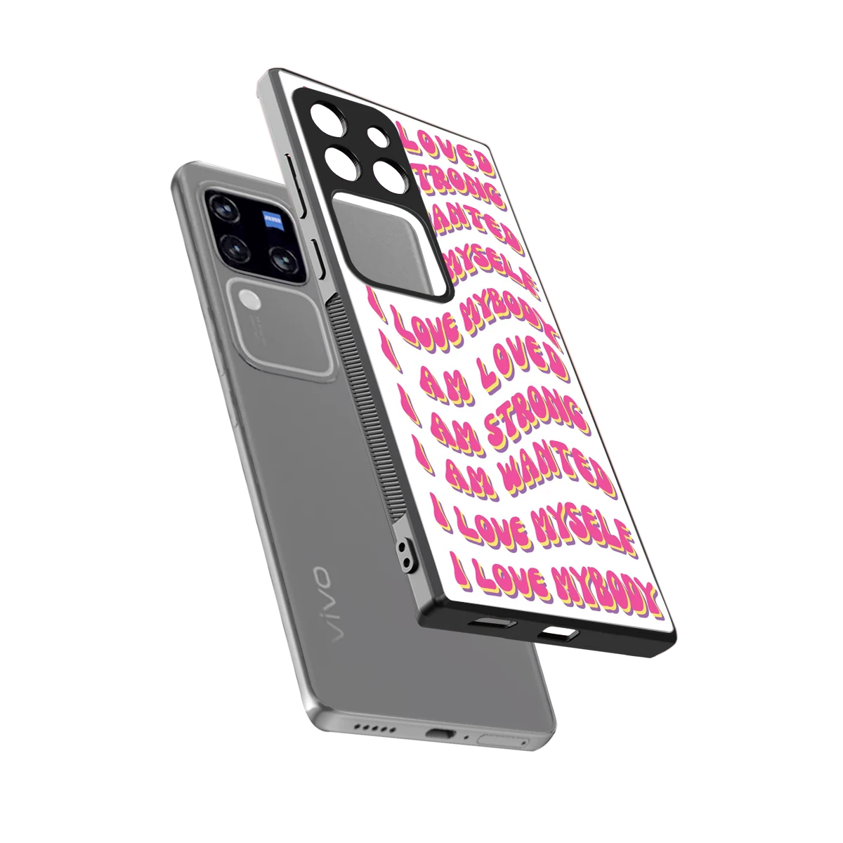 Affirmation sleekvivo v30 pro cover with tempered glass back and TPU edges