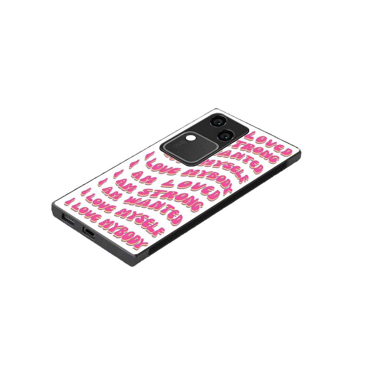 Affirmation stylish phone case for vivo v30 | glossy glass and slim fit