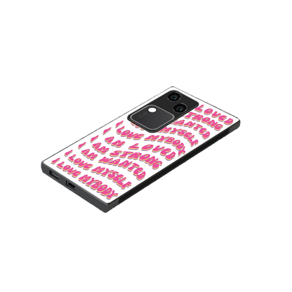 Affirmation stylish phone case for vivo v30 | glossy glass and slim fit