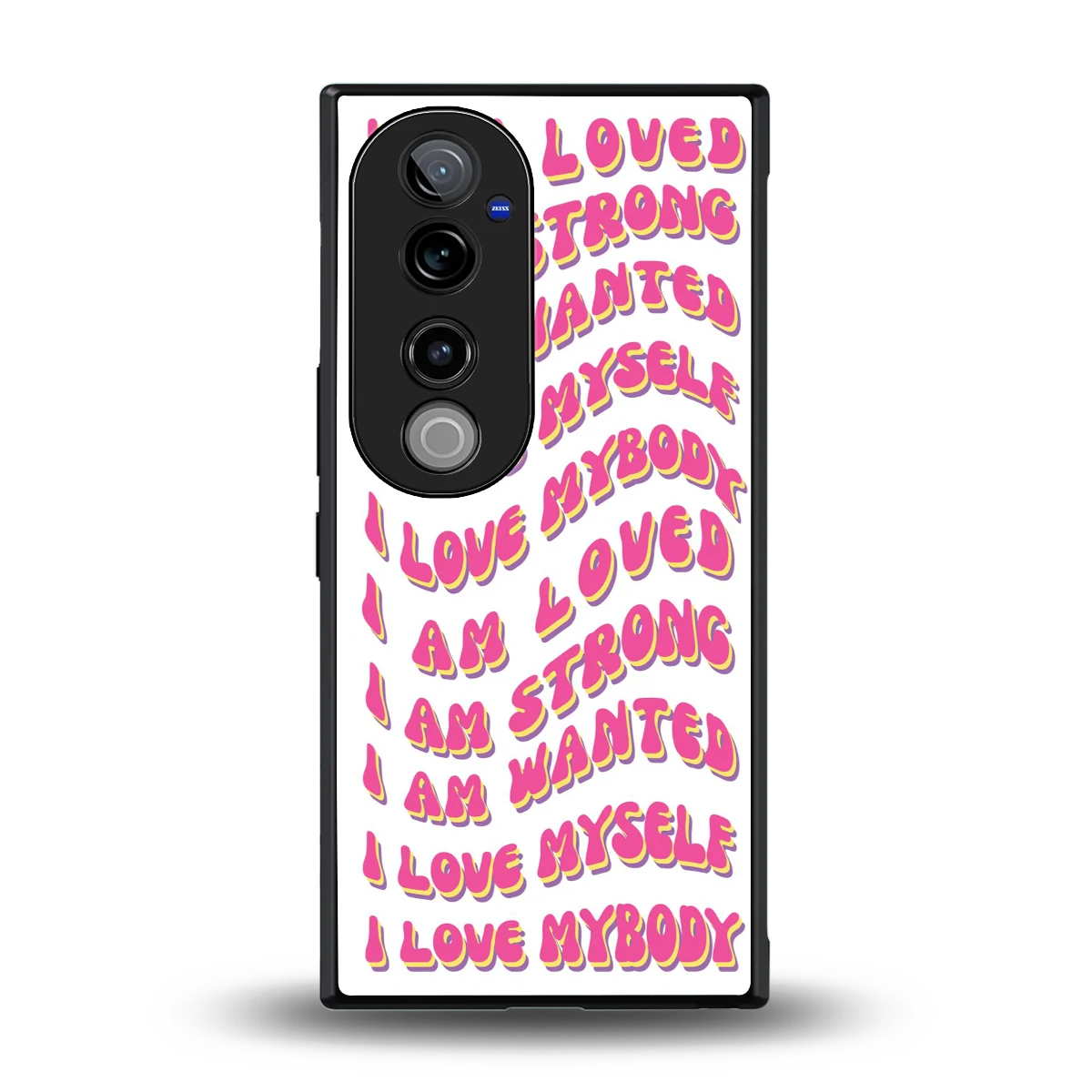 Affirmation back phone cover | glass case for vivo v40 pro