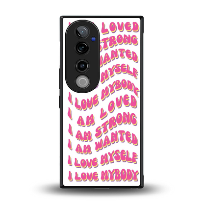 Affirmation back phone cover | glass case for vivo v40 pro