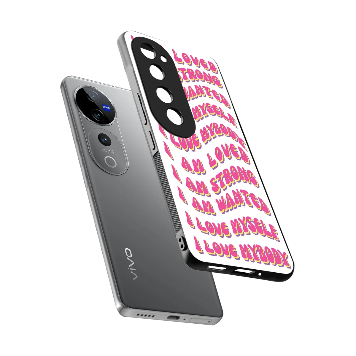 Affirmation sleek vivo v40 pro cover with tempered glass back and TPU edges