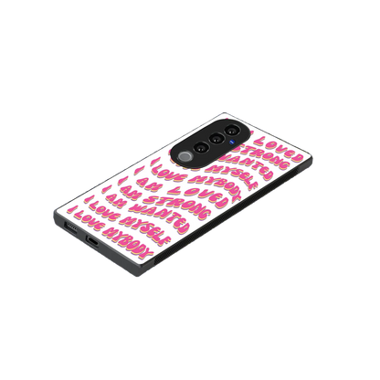 Affirmation stylish phone case for vivo v40 pro | glossy glass and slim fit