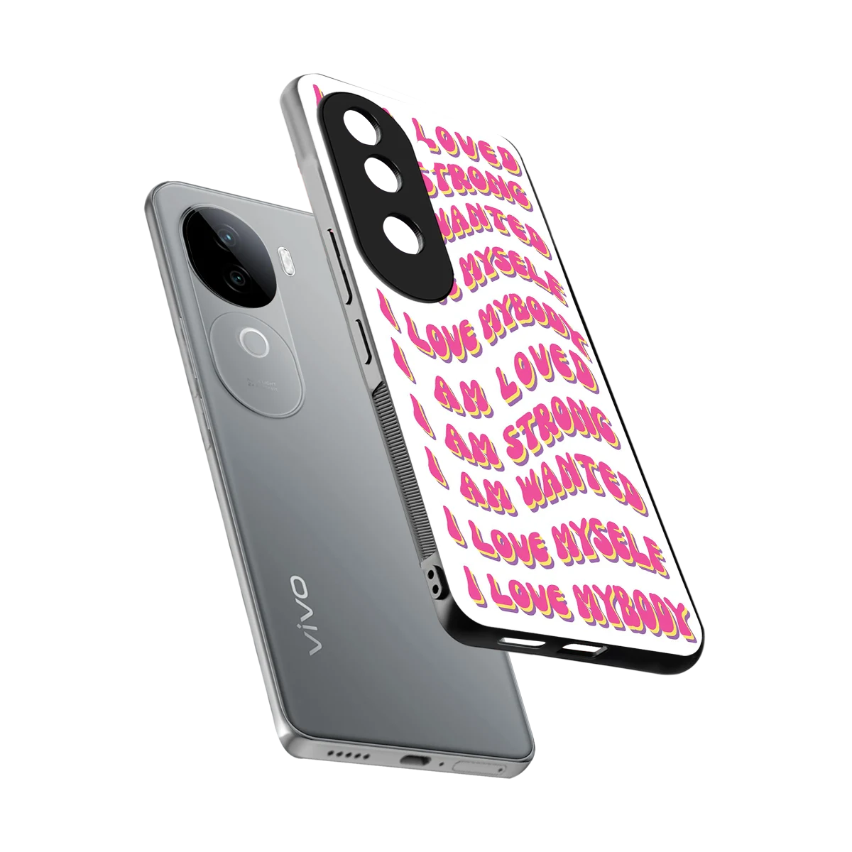 Affirmation sleek vivo v40e cover with tempered glass back and TPU edges