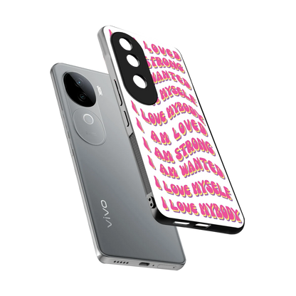 Affirmation sleek vivo v40e cover with tempered glass back and TPU edges