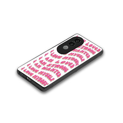 Affirmation stylish phone case for vivo v40e | glossy glass and slim fit