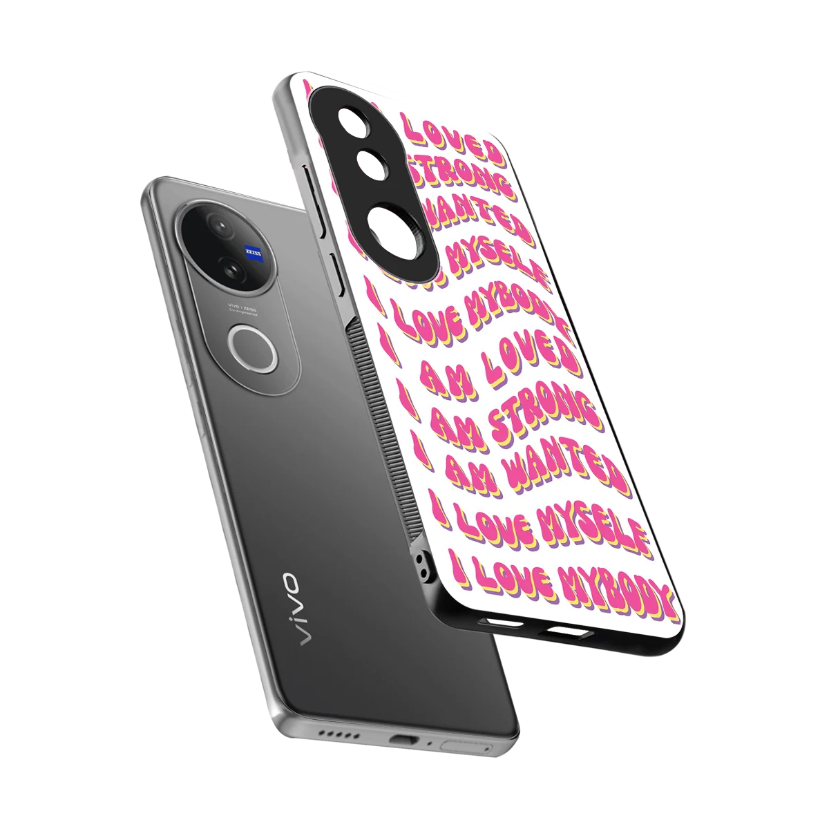 Affirmation sleek vivo v50 cover with tempered glass back and TPU edges