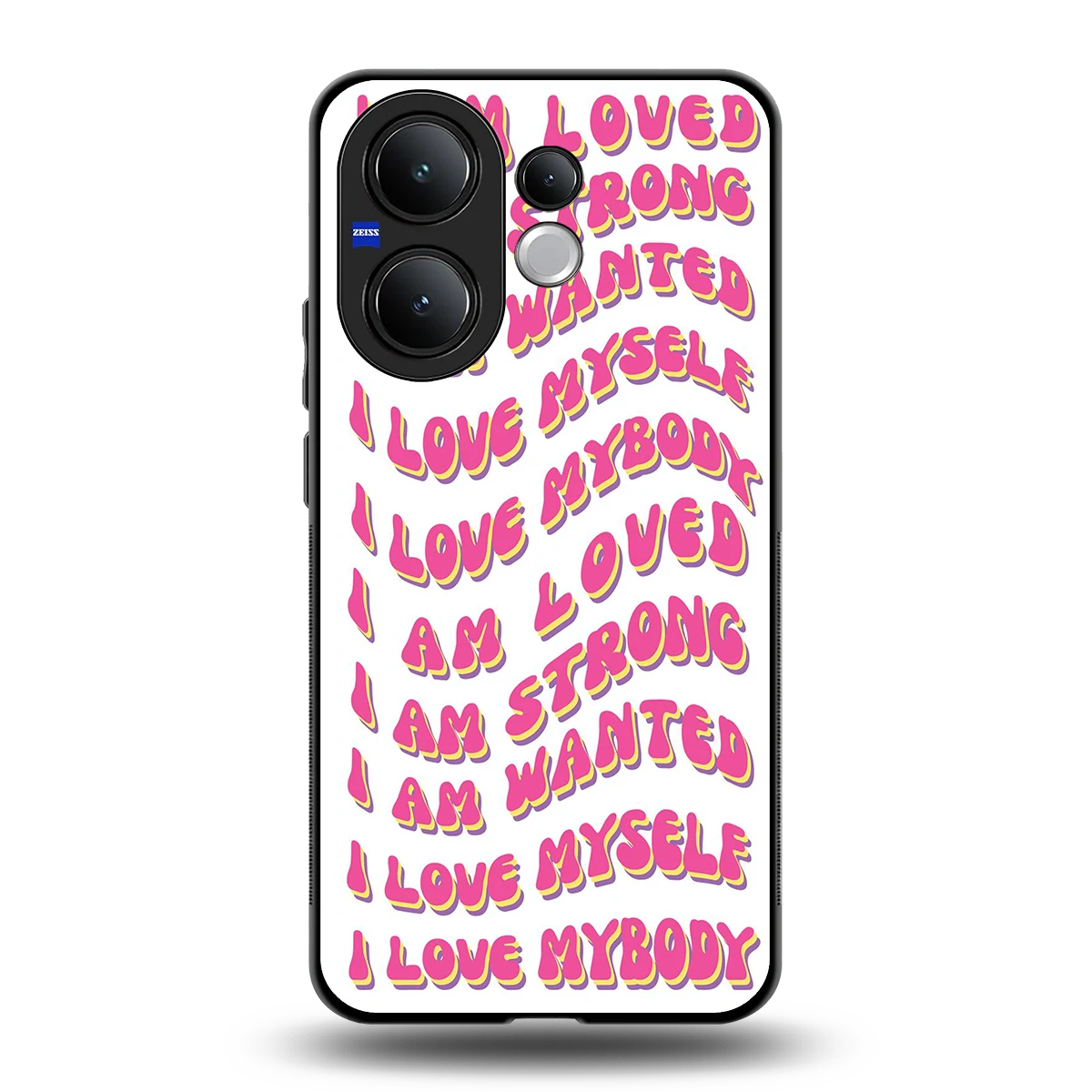 Affirmation back phone cover | glass case for vivo v60
