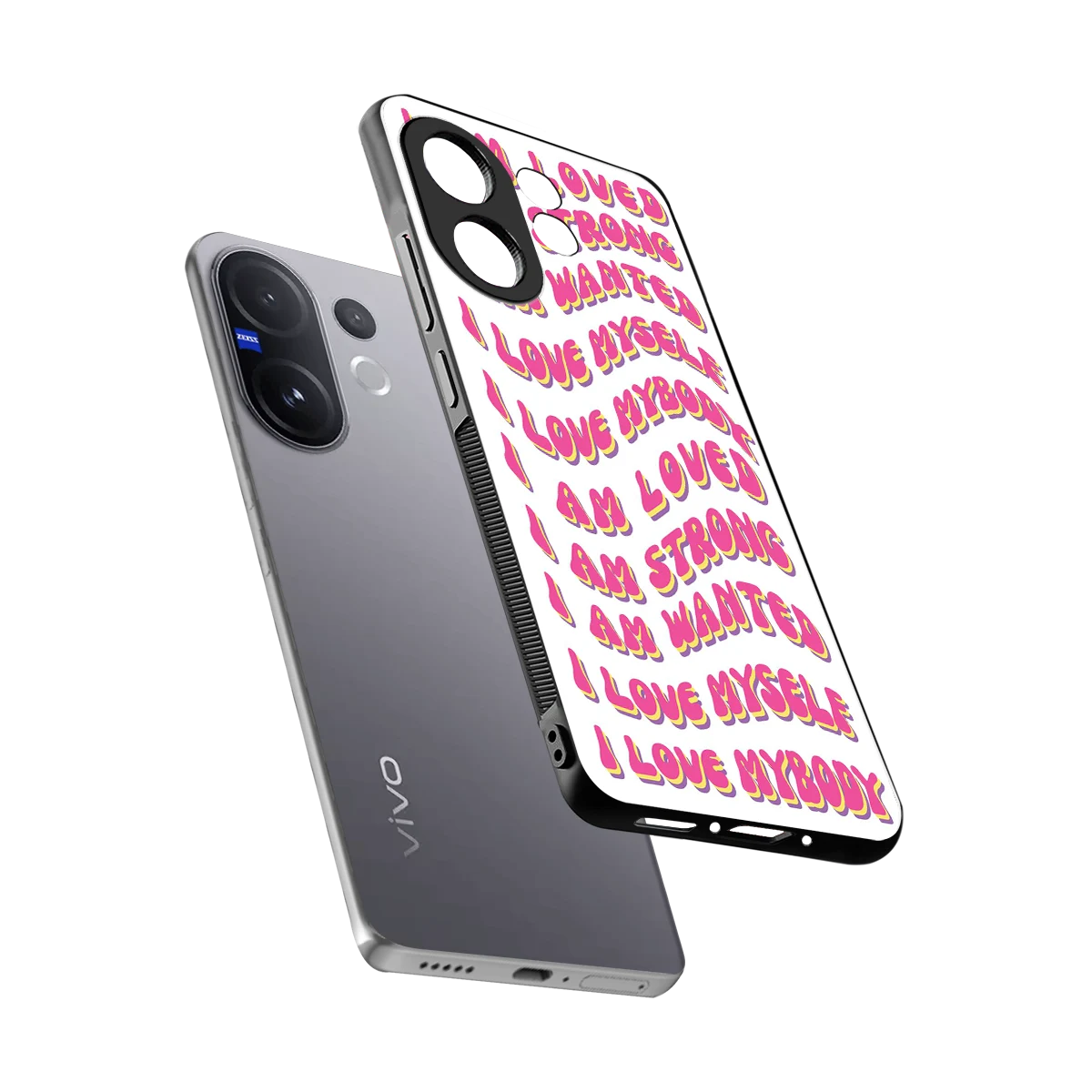 Affirmation sleek vivo v60 cover with tempered glass back and TPU edges