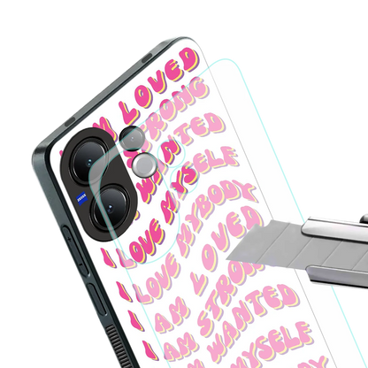 Affirmation stylish phone case for vivo v60 | glossy glass and slim fit