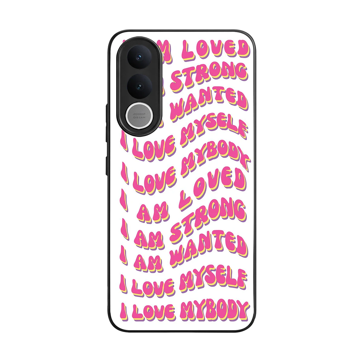 Affirmation back phone cover | glass case for vivo v70 fe