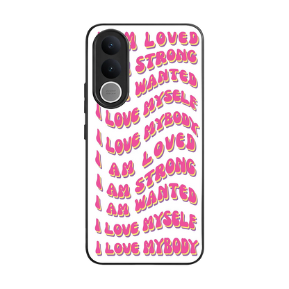 Affirmation back phone cover | glass case for vivo v70 fe