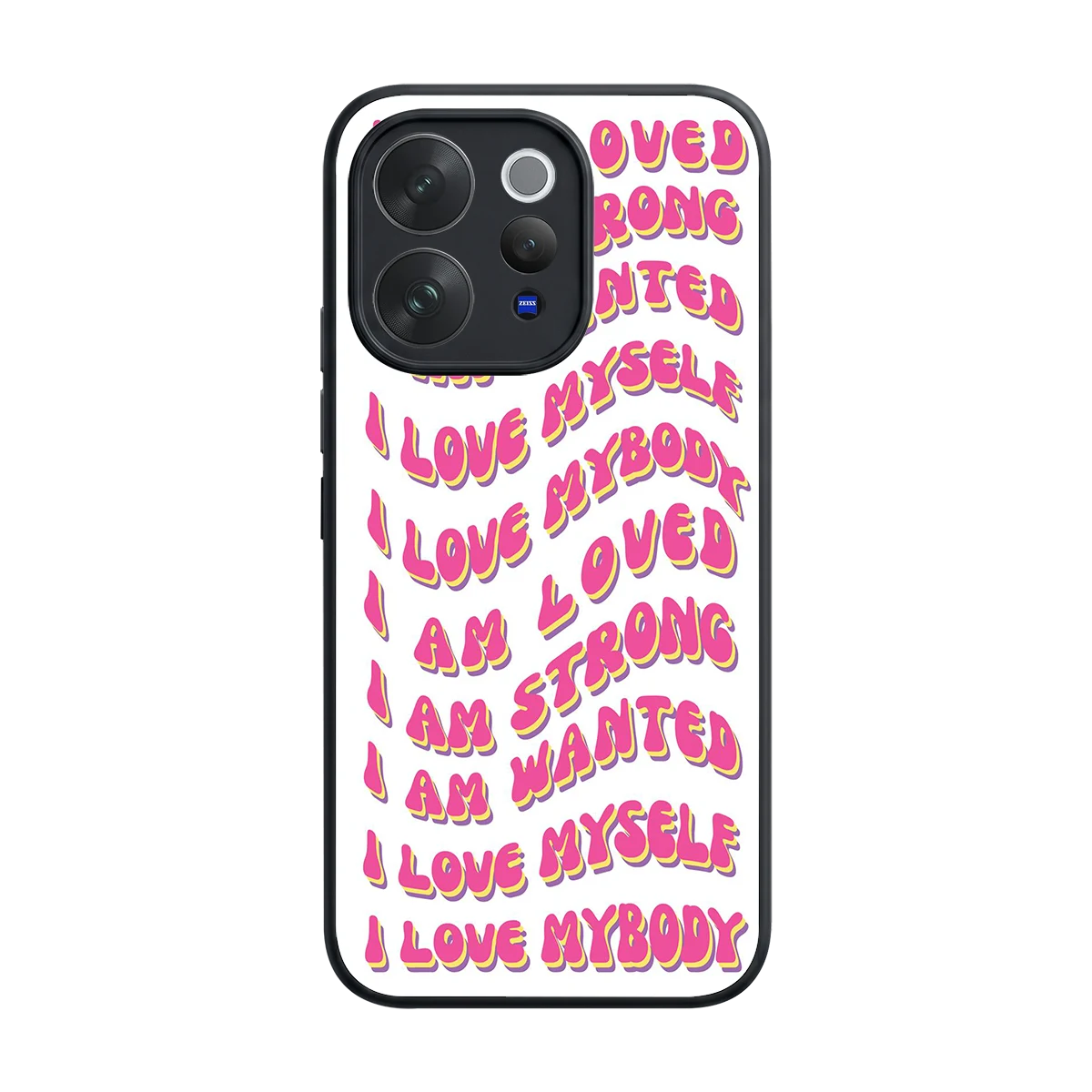 Affirmation back phone cover | glass case for vivo v70 elite