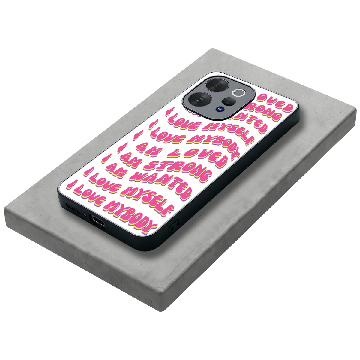 Affirmation stylish phone case for vivo v70 | glossy glass and slim fit