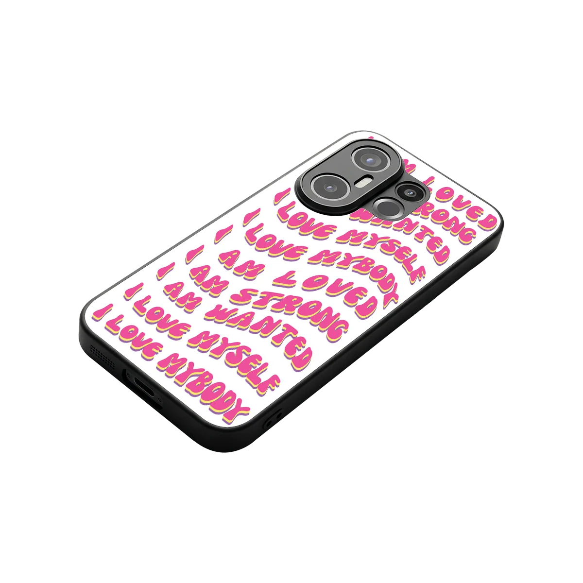 Affirmation stylish phone case for vivo x200 fe | glossy glass and slim fit