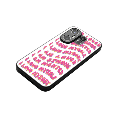 Affirmation stylish phone case for vivo x200 fe | glossy glass and slim fit