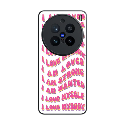 Affirmation back phone cover | glass case for vivo x200 pro