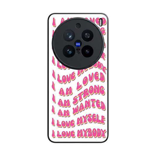 Affirmation back phone cover | glass case for vivo x200 pro
