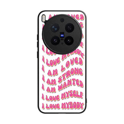 Affirmation back phone cover | glass case for vivo x300 pro