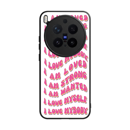 Affirmation back phone cover | glass case for vivo x300 pro