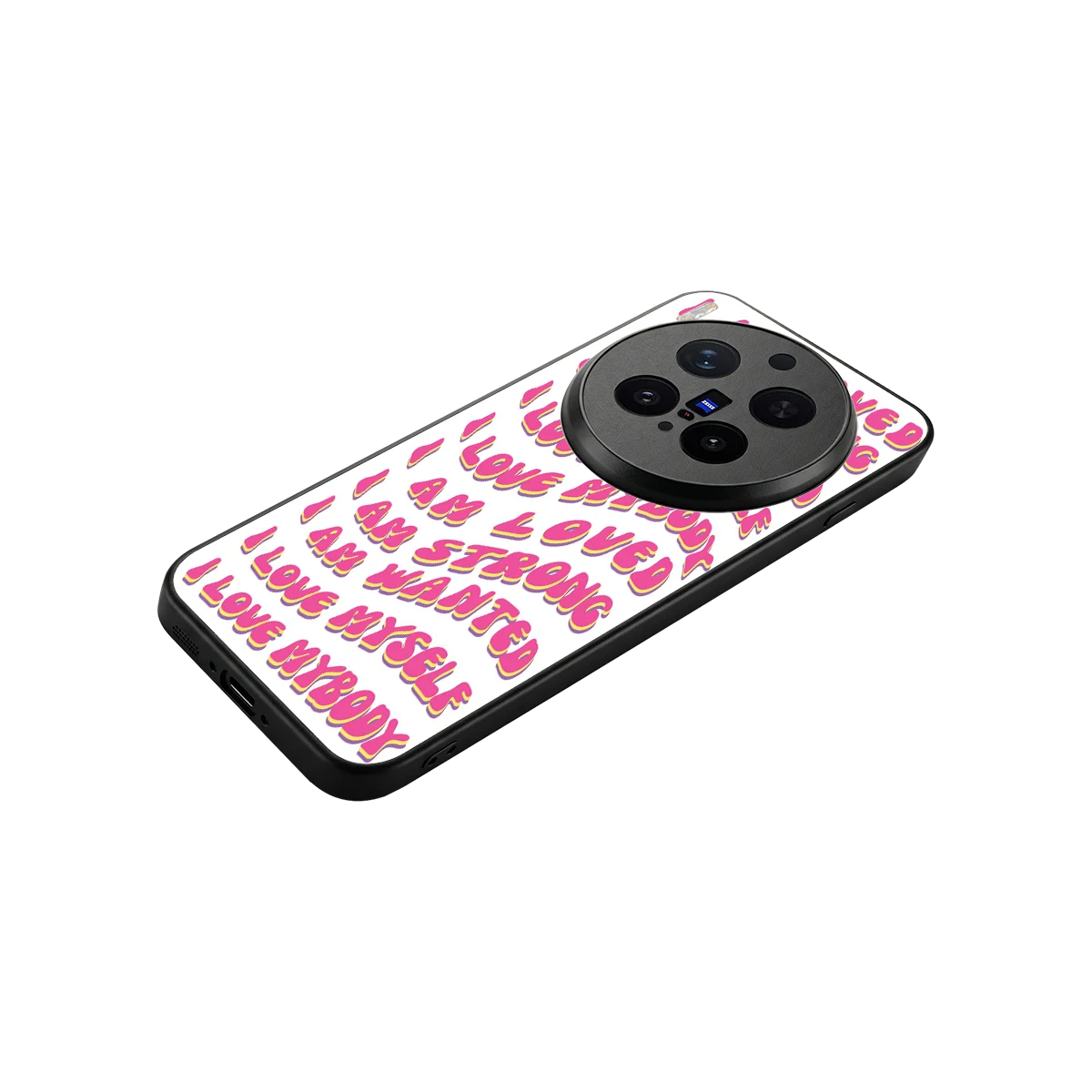 Affirmation stylish phone case for vivo x300 pro | glossy glass and slim fit