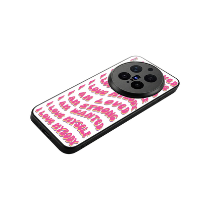 Affirmation stylish phone case for vivo x300 pro | glossy glass and slim fit