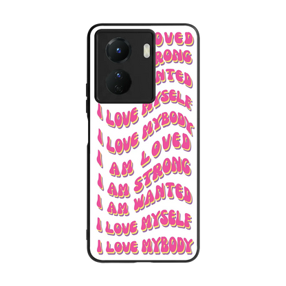Affirmation back phone cover | glass case for vivo y16