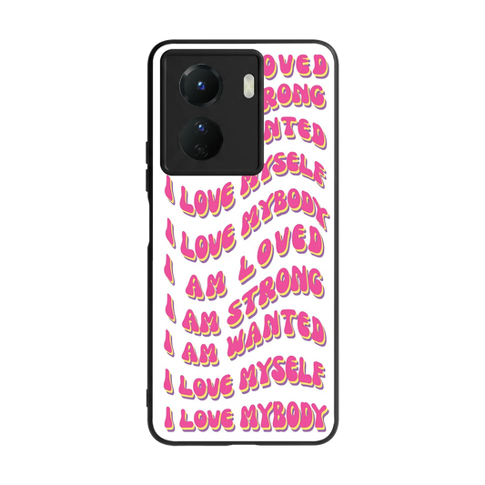 Affirmation back phone cover | glass case for vivo y16