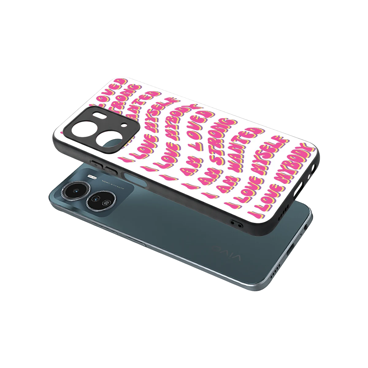 Affirmation sleek vivo y16 cover with tempered glass back and TPU edges