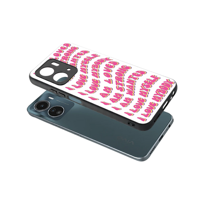 Affirmation sleek vivo y16 cover with tempered glass back and TPU edges