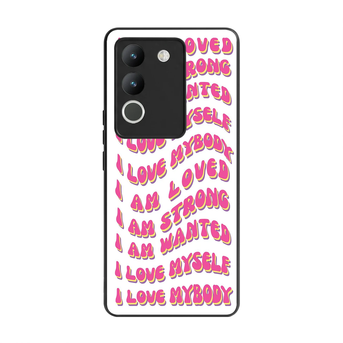 Affirmation back phone cover | glass case for vivo y200 5g
