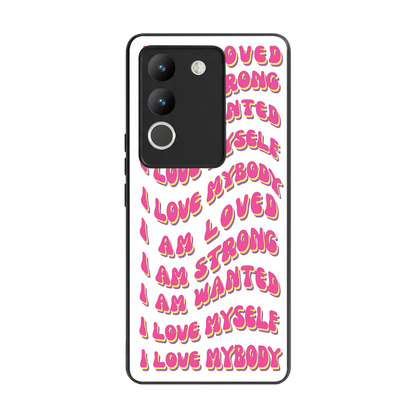 Affirmation back phone cover | glass case for vivo y200 5g