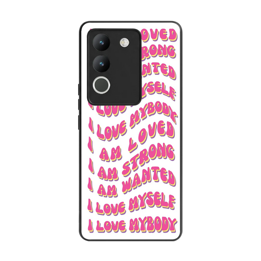 Affirmation back phone cover | glass case for vivo y200 5g