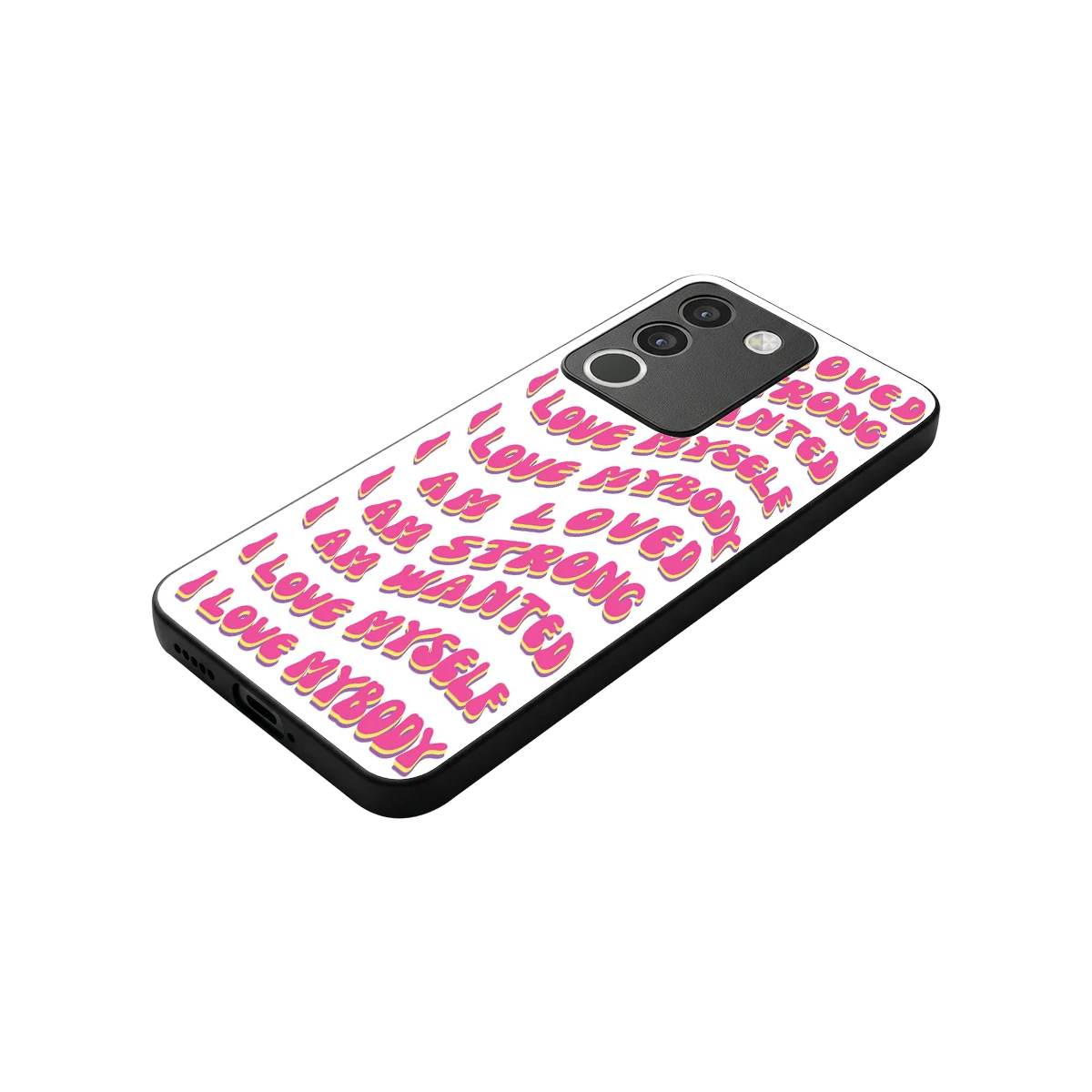Affirmation stylish phone case for vivo y200 5g | glossy glass and slim fit