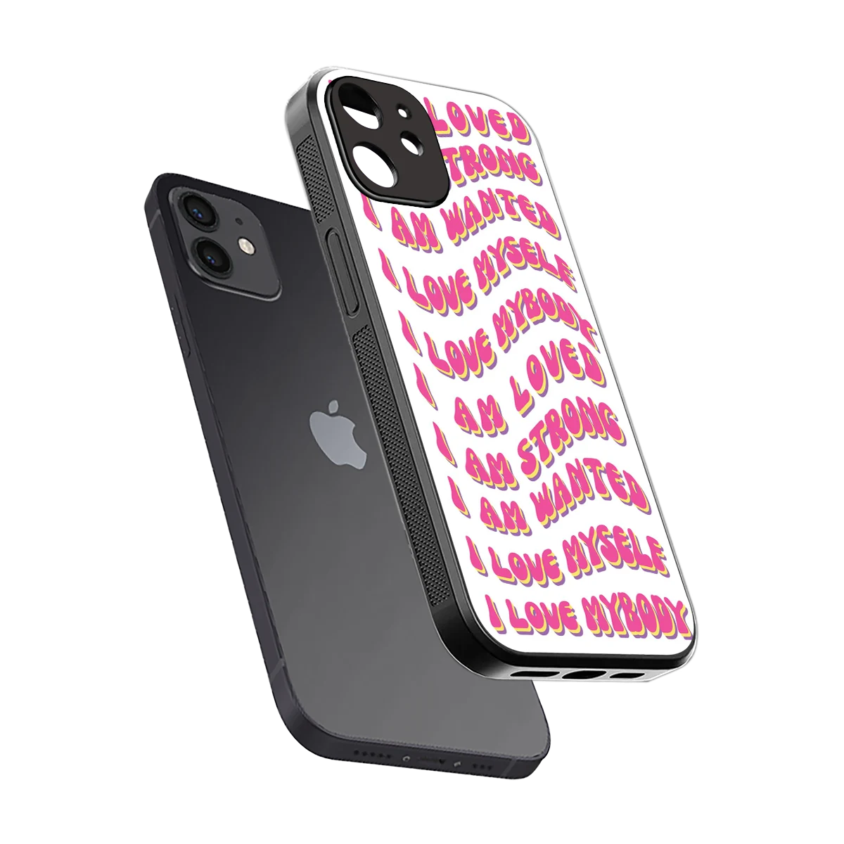 Affirmation sleek iphone 12 cover with tempered glass back and TPU edges