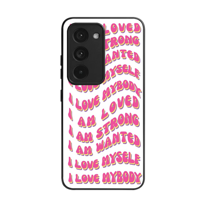 Affirmation back phone cover | glass case for redmi 15 5g