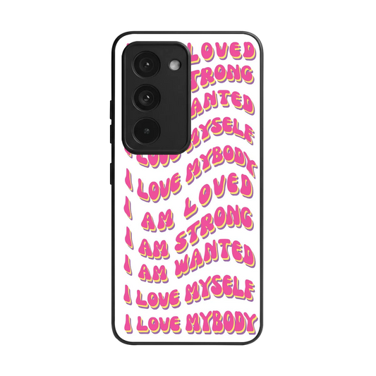 Affirmation back phone cover | glass case for redmi 15 5g