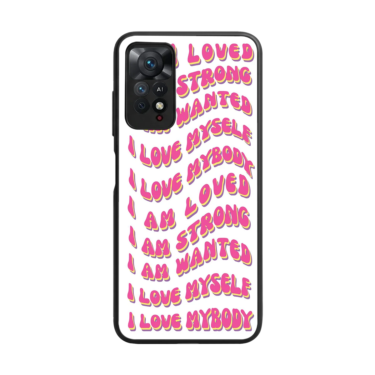 Affirmation back phone cover | glass case for redmi note 11 pro