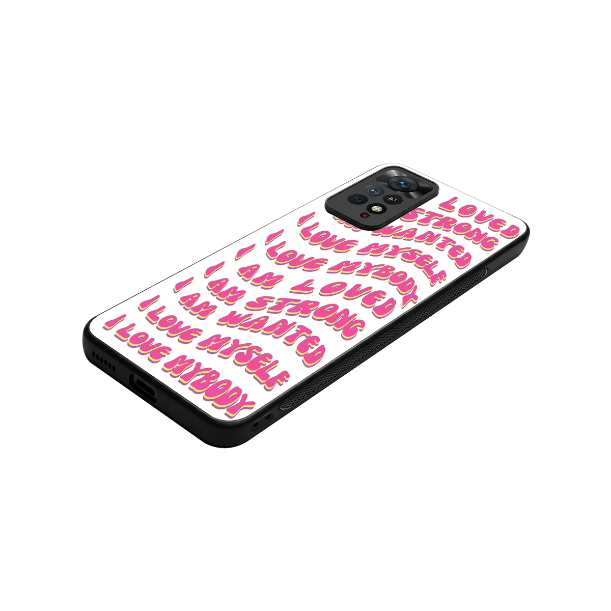 Affirmation stylish phone case for redmi note 11 pro | glossy glass and slim fit