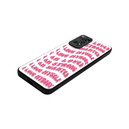 Affirmation stylish phone case for redmi note 11 pro | glossy glass and slim fit