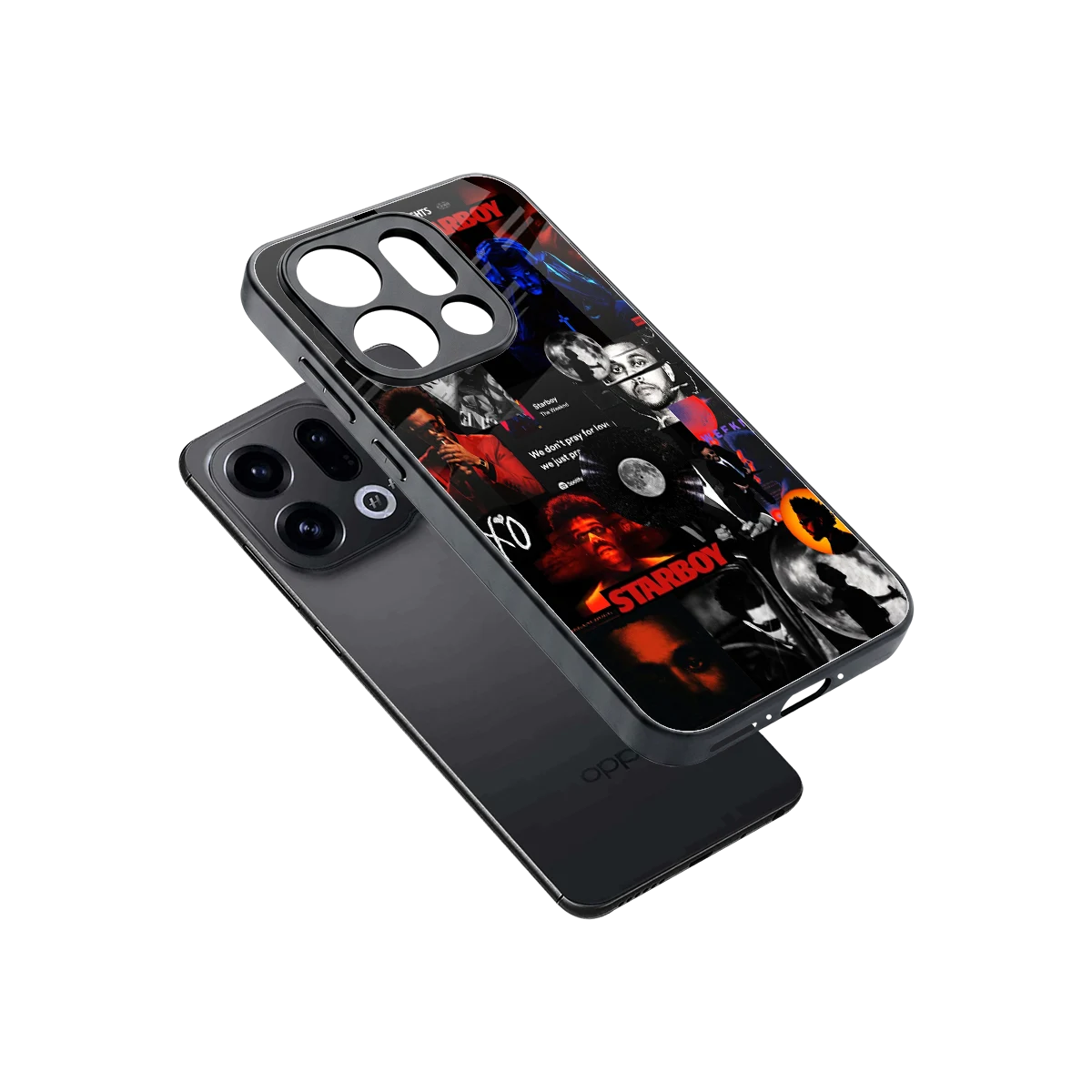 After Hours sleek oppo find x9 cover with tempered glass back and TPU edges