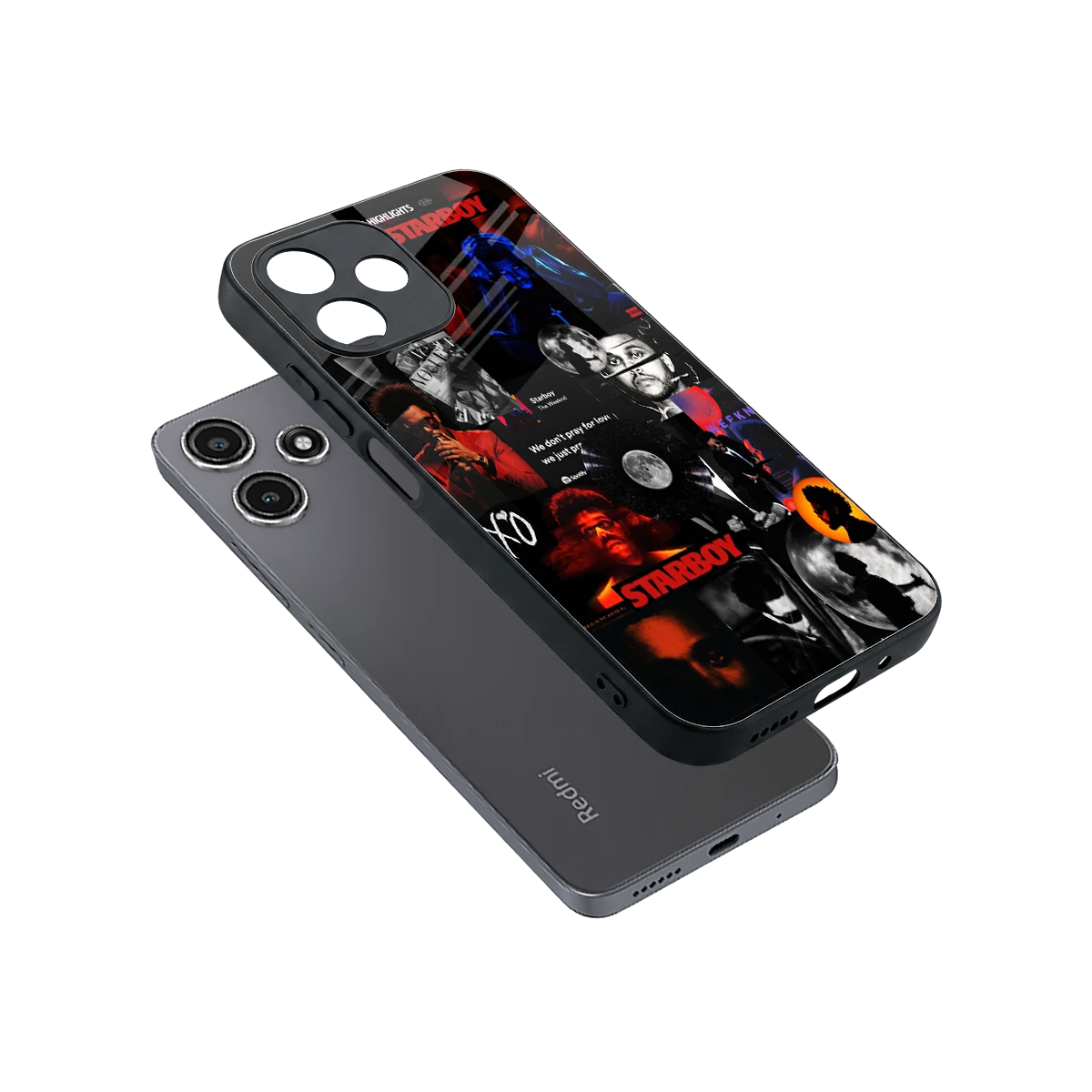 After Hours sleek redmi 12 5g cover with tempered glass back and TPU edges