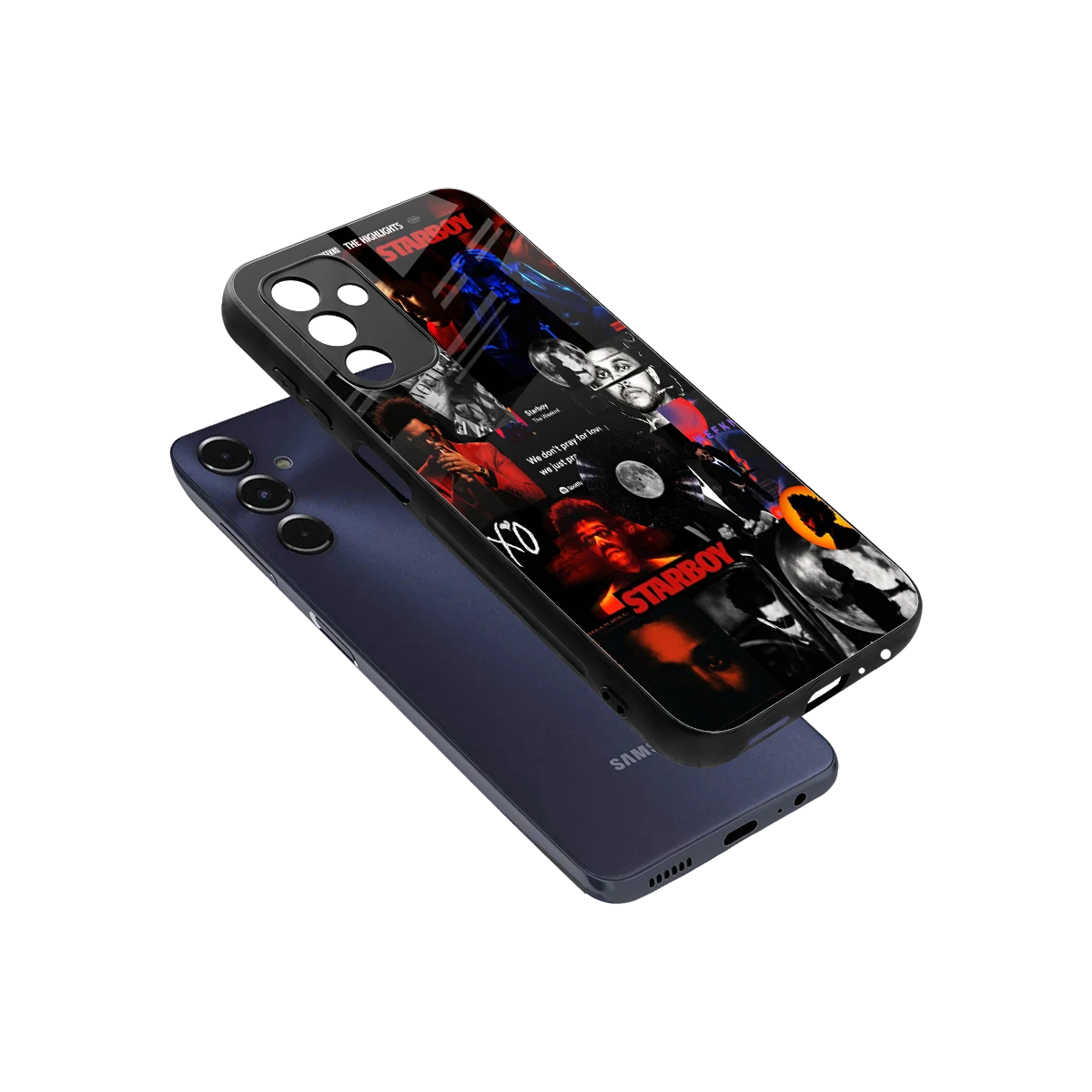 After Hours sleek samsung galaxy m14 5g cover with tempered glass back and TPU edges