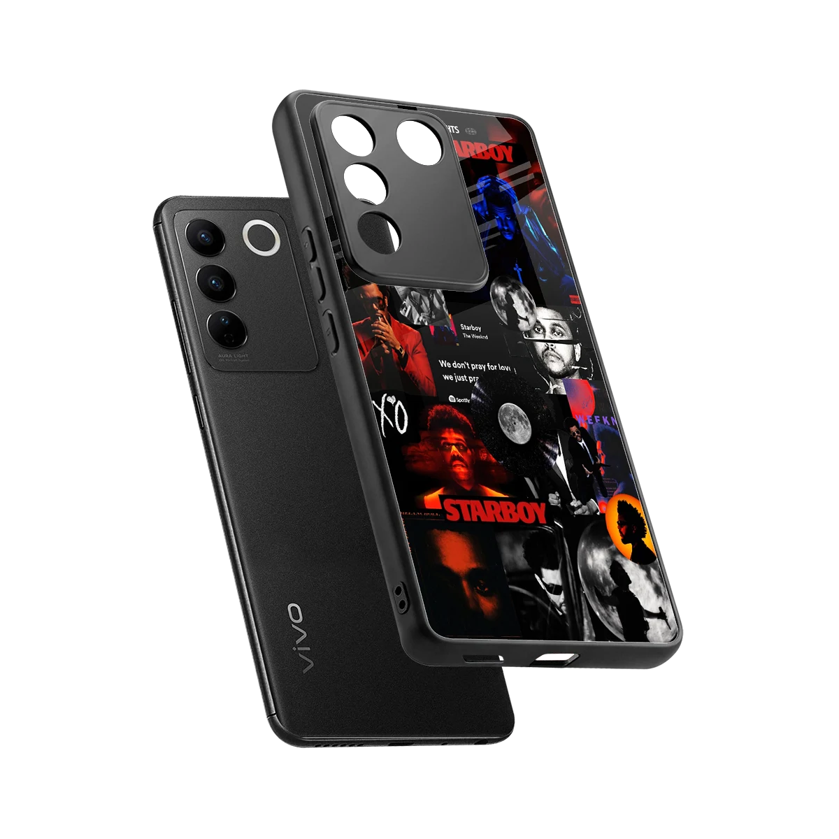 After Hours sleek vivo v27 5g cover with tempered glass back and TPU edges