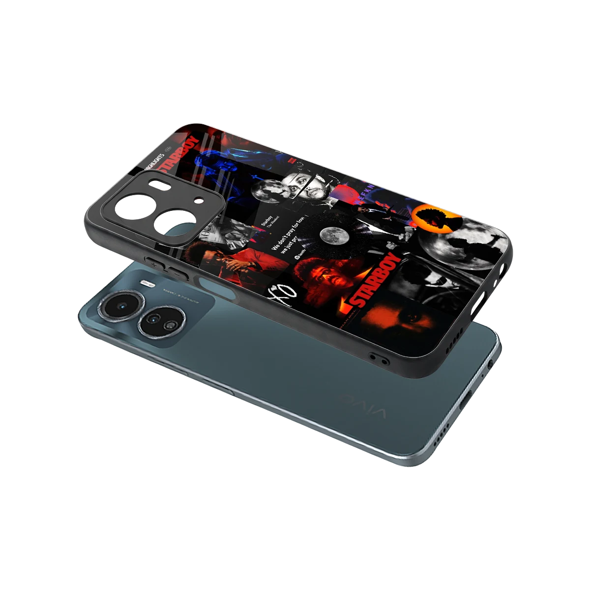 After Hours sleek vivo y16 cover with tempered glass back and TPU edges