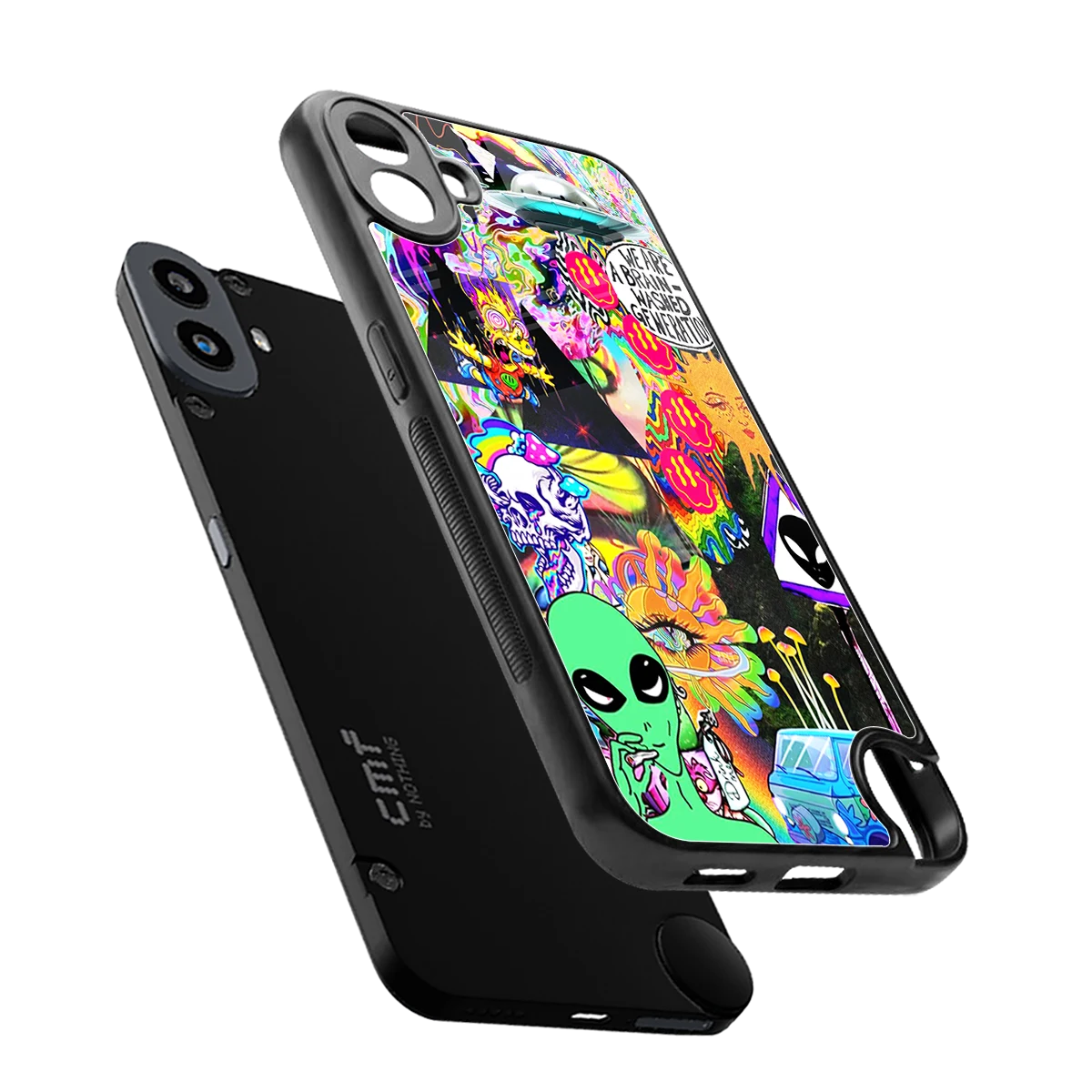 Alien Escape sleek cmf nothing phone 1 cover with tempered glass back and TPU edges