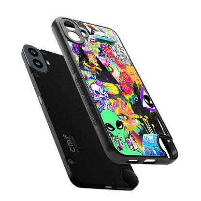 Alien Escape sleek cmf nothing phone 1 cover with tempered glass back and TPU edges