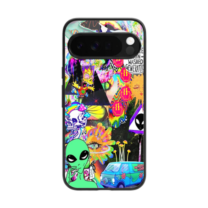 Alien Escape back phone cover | glass case for google pixel 10 pro xl