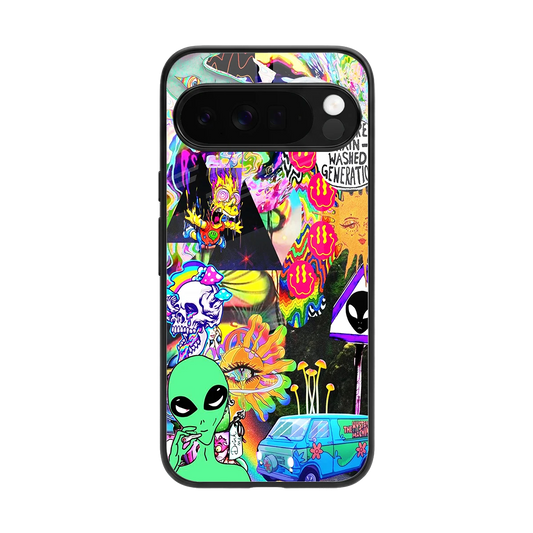 Alien Escape back phone cover | glass case for google pixel 10 pro xl