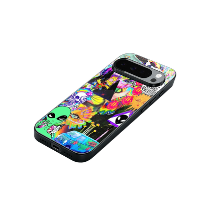 Alien Escape stylish phone case for google pixel 10 pro xl | glossy glass and slim fit